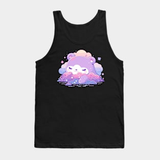 Cute Fluffy Purple Baby Kawaii Cloud Bear Tank Top